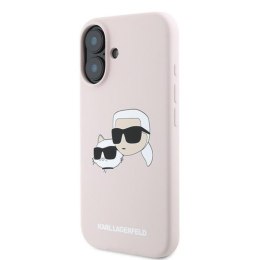 Karl Lagerfeld Silicone Double Heads Print MagSafe - Etui iPhone 16 Plus (różowy)