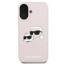 Karl Lagerfeld Silicone Double Heads Print MagSafe - Etui iPhone 16 Plus (różowy)