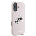 Karl Lagerfeld Silicone Double Heads Print MagSafe - Etui iPhone 16 Plus (różowy)