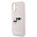 Karl Lagerfeld Silicone Double Heads Print MagSafe - Etui iPhone 16 Plus (różowy)