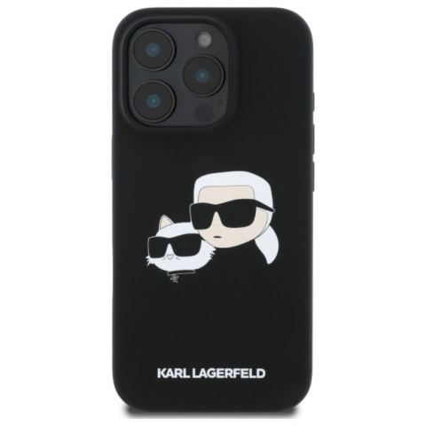 Karl Lagerfeld Silicone Double Heads Print MagSafe - Etui iPhone 16 Pro Max (czarny)