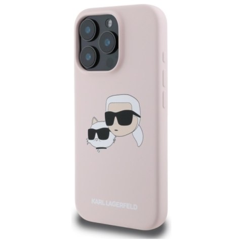 Karl Lagerfeld Silicone Double Heads Print MagSafe - Etui iPhone 16 Pro Max (różowy)
