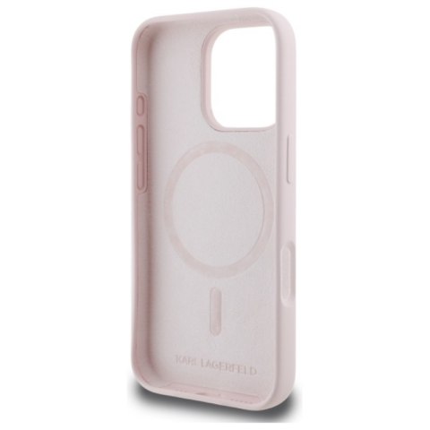 Karl Lagerfeld Silicone Double Heads Print MagSafe - Etui iPhone 16 Pro Max (różowy)