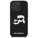 Karl Lagerfeld Silicone Double Heads Print MagSafe - Etui iPhone 16 Pro (czarny)