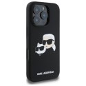Karl Lagerfeld Silicone Double Heads Print MagSafe - Etui iPhone 16 Pro (czarny)