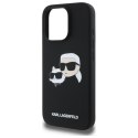 Karl Lagerfeld Silicone Double Heads Print MagSafe - Etui iPhone 16 Pro (czarny)