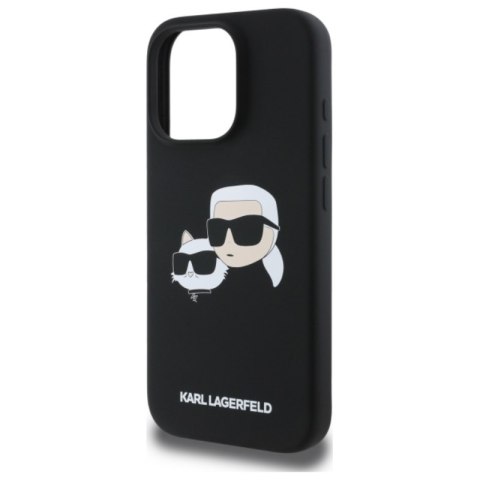 Karl Lagerfeld Silicone Double Heads Print MagSafe - Etui iPhone 16 Pro (czarny)
