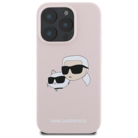 Karl Lagerfeld Silicone Double Heads Print MagSafe - Etui iPhone 16 Pro (różowy)