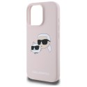 Karl Lagerfeld Silicone Double Heads Print MagSafe - Etui iPhone 16 Pro (różowy)