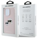 Karl Lagerfeld Silicone Double Heads Print MagSafe - Etui iPhone 16 Pro (różowy)