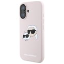 Karl Lagerfeld Silicone Double Heads Print MagSafe - Etui iPhone 16 (różowy)