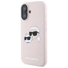 Karl Lagerfeld Silicone Double Heads Print MagSafe - Etui iPhone 16 (różowy)