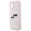 Karl Lagerfeld Silicone Double Heads Print MagSafe - Etui iPhone 16 (różowy)