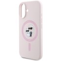 Karl Lagerfeld Silicone Karl & Choupette Ring MagSafe - Etui iPhone 16 Plus (różowy)