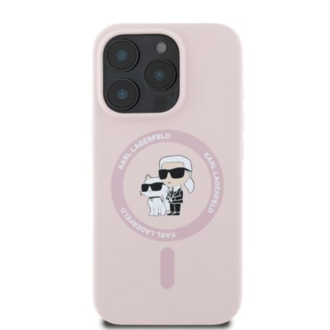 Karl Lagerfeld Silicone Karl & Choupette Ring MagSafe - Etui iPhone 16 Pro Max (różowy)