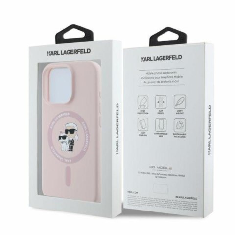 Karl Lagerfeld Silicone Karl & Choupette Ring MagSafe - Etui iPhone 16 Pro Max (różowy)