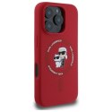 Karl Lagerfeld Silicone Karl & Choupette Ring MagSafe - Etui iPhone 16 Pro (czerwony)