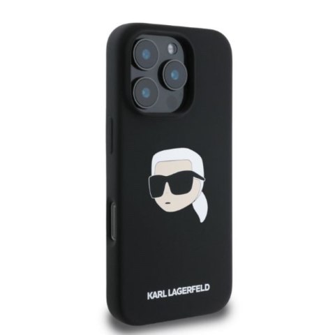 Karl Lagerfeld Silicone Karl Head Print MagSafe - Etui iPhone 16 Pro Max (czarny)