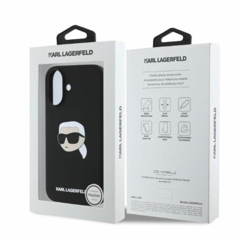 Karl Lagerfeld Silicone Karl Head Print MagSafe - Etui iPhone 16 (czarny)