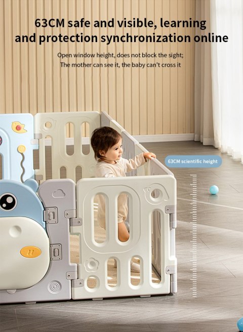 Płotek/Kojec Modułowy Hipcio Niebieski