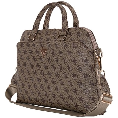 Guess 4G Zipper Pocket Triangle Logo - Torba na notebooka 15" (brązowy)