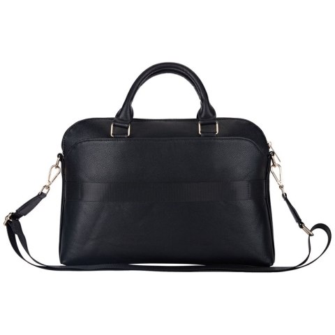 Guess Grained Zipper Pocket Triangle Logo - Torba na notebooka 15" (czarny)