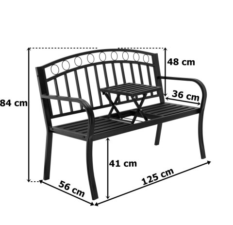 Ławka ogrodowa metalowa BANCO