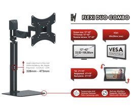 UCHWYT DO TELEWIZORA LUB MONITORA AX-FLEXI-DUO-COMBO Z PÓŁKĄ OPTICUM