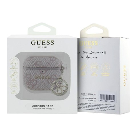 Guess 4G Strass Charm - Etui AirPods 4 (różowy)