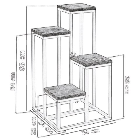 Kwietnik metalowy stojący MOGREN biały marmur