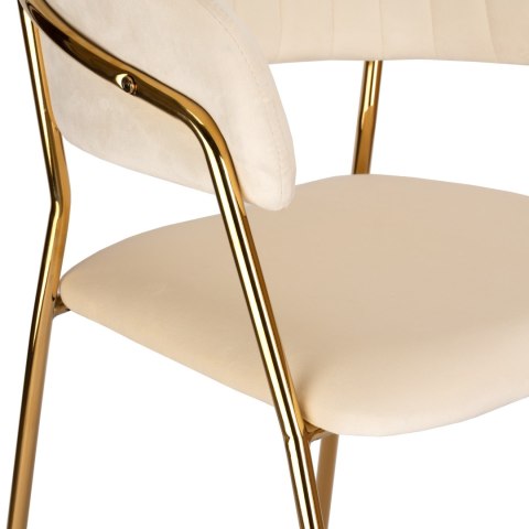 Krzesło welurowe beżowe COLIN GOLD