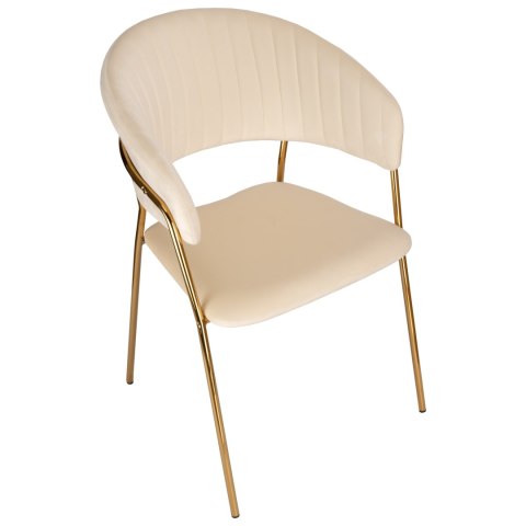 Krzesło welurowe beżowe COLIN GOLD