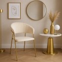 Krzesło welurowe beżowe COLIN GOLD
