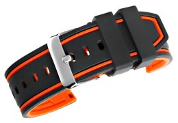Pasek silikonowy CZARNO-POMARAŃCZOWY U14-24-12