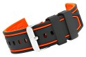 Pasek silikonowy CZARNO-POMARAŃCZOWY U14-24-12