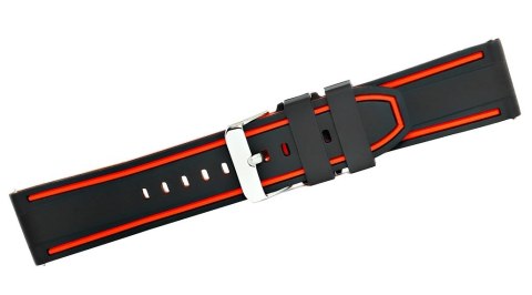 Pasek silikonowy CZARNO-POMARAŃCZOWY U14-24-12