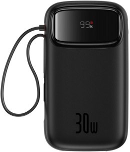 Powerbank Baseus QPow 2 20000mAh 30W z 2 wbudowanymi kablami USB-C - czarny