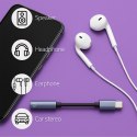 Qoltec Adapter przejściówka USB-C | Jack 3.5mm | 10cm | Aluminium