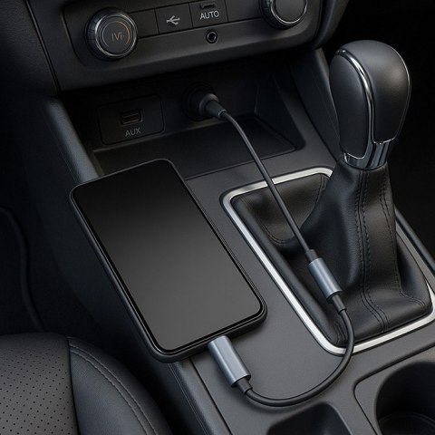 Qoltec Adapter przejściówka USB-C | Jack 3.5mm | 10cm | Aluminium