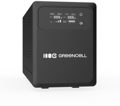 UPS ZASILACZ AWARYJNY Greencell PowerCore 800VA 500W AVR 12VDC LCD