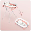 Wanienka składana dla dzieci, niemowląt ze stelażem, termometrem i wkładką Ricokids RK-287 biało-różowa