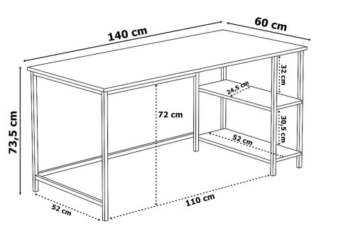 Biurko loftowe komputerowe FALUN RUSTIC