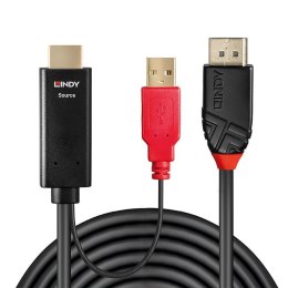 Lindy 41426 adapter kablowy 2 m HDMI + USB DisplayPort Czarny, Czerwony