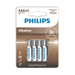 Philips LR03A4B/10 bateria do użytku domowego Jednorazowa bateria AAA Alkaliczny