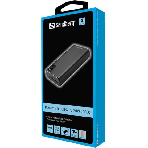 Sandberg 420-59 bank mocy 20000 mAh Czarny