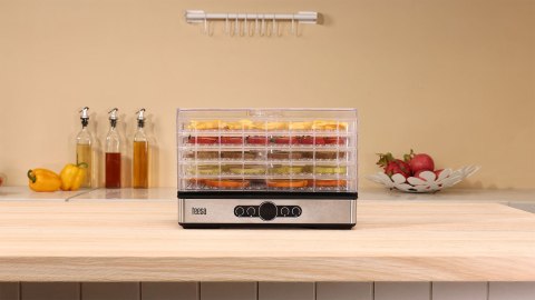 Suszarka do grzybów , warzyw , owoców , 400W , 5 sit, wyświetlacz, termoobieg, TEESA