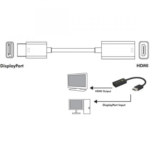 Techly IADAP DP-HDMIF8K adapter kablowy 0,2 m DisplayPort HDMI Typu A (Standard) Czarny
