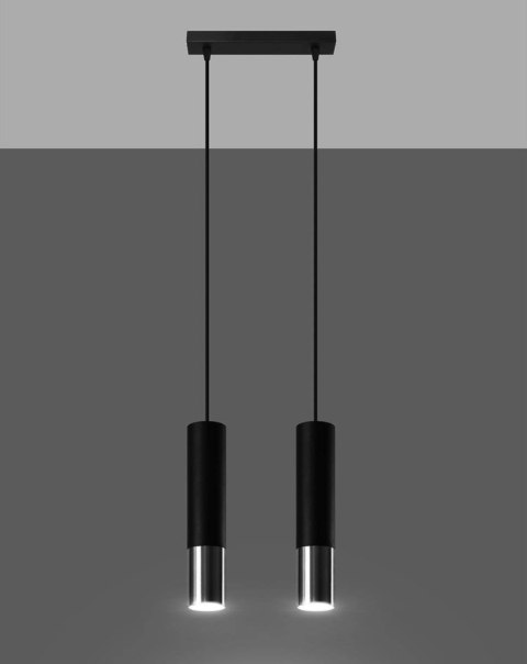 Lampa wisząca LOOPEZ 2 czarny/chrom