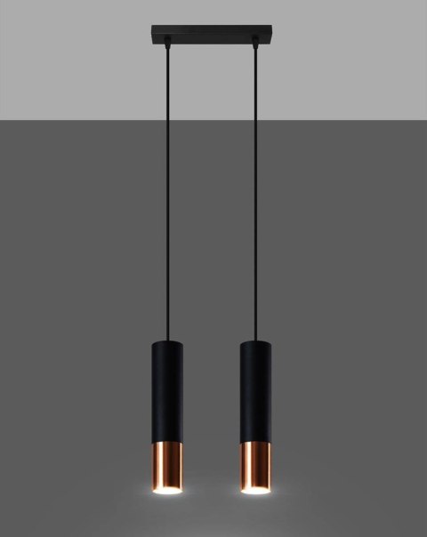 Lampa wisząca LOOPEZ 2 czarny/miedź