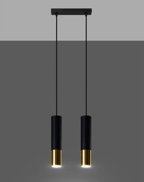 Lampa wisząca LOOPEZ 2 czarny/złoty